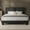 Dark Gray, variant on Virans Full Size Bed Frame, Linen Platform Bed Frame with Upholstered Headboard,Sturdy Solid Wood Slats Support,Noise Free,No Box Spring, Easy to Assemble - Black