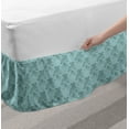 thumbnail image 2 of Damask Bed Skirt, Nostalgic Pastel Ornamental Pattern with Leafy Details Swirls, Elastic Bedskirt Dust Ruffle Wrap Around for Bedding Decor, 4 Sizes, Cadet Blue Teal, by Ambesonne, 2 of 2
