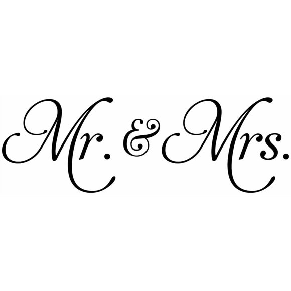 Mr&Mrs Wall Sticker Mr&Mrs Sign for Wedding Sayings Art Lettering Stickers for Couples Bedroom Wall Art Decor Mr and Mrs