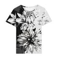 thumbnail image 4 of bnaln Tshirts Women Summer Short Sleeve Tops Casual Floral Printed T Shirts Elegant Crew Neck Tees Ladies Blouses Plus Size Petite Top Basic Going Out Work Holiday Clothes, 4 of 4