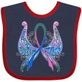thumbnail image 3 of Inktastic Thyroid Cancer Awareness with Butterfly Ribbon Words Boys or Girls Baby Bib, 3 of 4