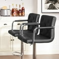 thumbnail image 6 of VECELO Bar Stools with Back and Armrest Set of 2, PU Leather Adjustable Height Swivel Counter Height Barstools, Black, 6 of 9