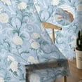 thumbnail image 5 of Blue Flowers Sheer Curtains 84 Inches Long 2 Panels Set, Window Sheer Curtains for Living Room/Bedroom, Farmhouse Botanical White Floral Leaves Light Filtering Rod Pocket Curtain 52'' x 84'' x 2, 5 of 7