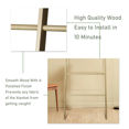 thumbnail image 3 of Fionafurn Blanket Ladder, 5.5FT Wooden Blanket Quil Holder Farmhouse，for shower room,Nature, 3 of 8