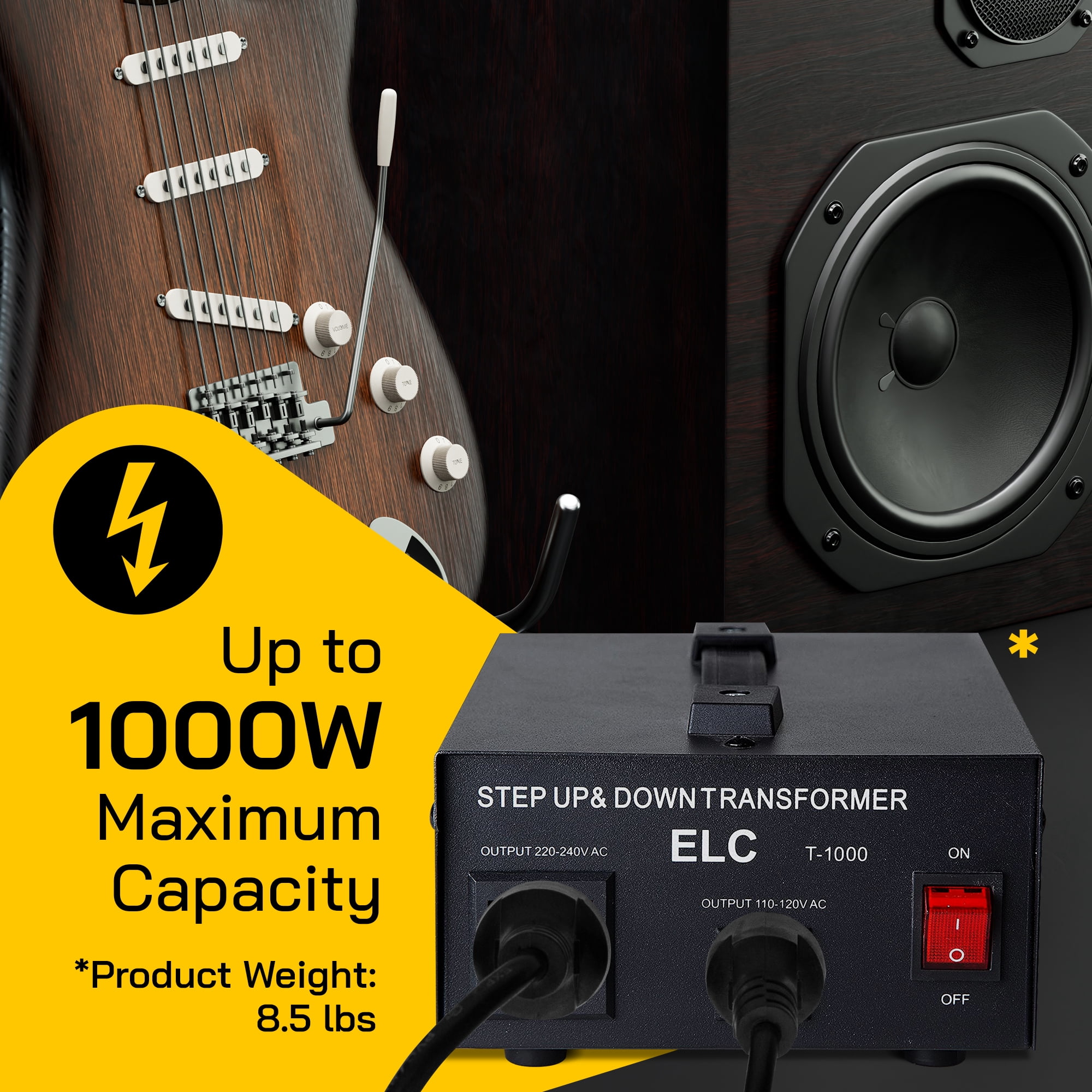 ELC T-1000 1000Watt Voltage Converter Transformer-Step Up/Down (110V/220V)