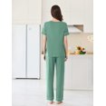 thumbnail image 2 of Ekouaer Womens Pajama Sets Short Sleeve Top and Pants 2 Piece Pjs Soft Sleepwear Comfy Lounge Set, 2 of 6