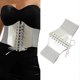 thumbnail image 2 of Silver Corset Belt For Women Wide Dress Belt y2k Lace-up Elastic Waist Belt, 2 of 5