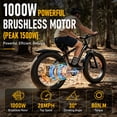 thumbnail image 3 of AMYET EB26 Electric Bike for Adults, Peak 1500W 48V 15Ah, 26" Fat Tire Ebike, E-Mountain Bicycle, UL2849, 3 of 13