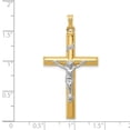 thumbnail image 3 of 14k Two-tone Gold INRI Hollow Crucifix Pendant, 3 of 4