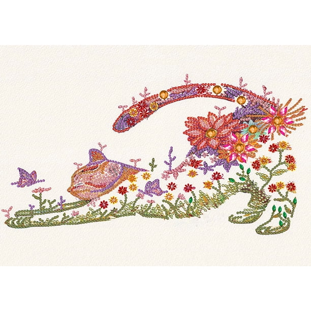Cuadros Decorativos 40x30cm 5D DIY Parcial Forma especial Taladro Diamante Pintura Lazy Cat Art Decor Likrtyny embutido en tela