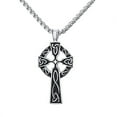 thumbnail image 1 of Collier Pendentif Croix Celtique Religion Acier Inoxydable Métal Bijoux 24 Pouces, 1 of 5