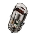 thumbnail image 2 of Binmer Hidden USB- Type-C Two Charging Port PD65W Fast Charging Lightweight And Portable Pull Ring One To Two Car Charger, 2 of 6