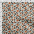 thumbnail image 3 of Soimoi Chinese Floral Print,Cotton Poplin, Sewing Fabric Sold by The Yard 42 Inch Wide,Sewing Craft Quilting/Quilt Making Fabric, Orange & Brown, 3 of 5