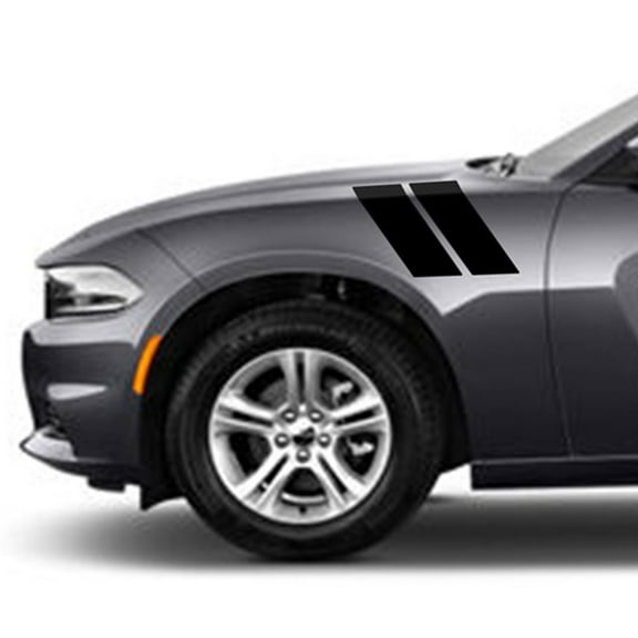 Clausen's World Fender Hood Hash Bars vinyl Racing Stripes 4" Decal - Compatible with Charger