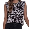 thumbnail image 1 of Camiseta sin mangas sin mangas, holgada, elegante, con estampado único, diseño de hombreras, camiseta sin mangas para mujer para uso diario en verano, 1 of 6