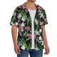 thumbnail image 2 of Fotbe Lilies Flowers Camisa Estampada de Manga Corta para Hombre, Casual de Verano, Estilo Playero, Sin Arrugas-Small, 2 of 5