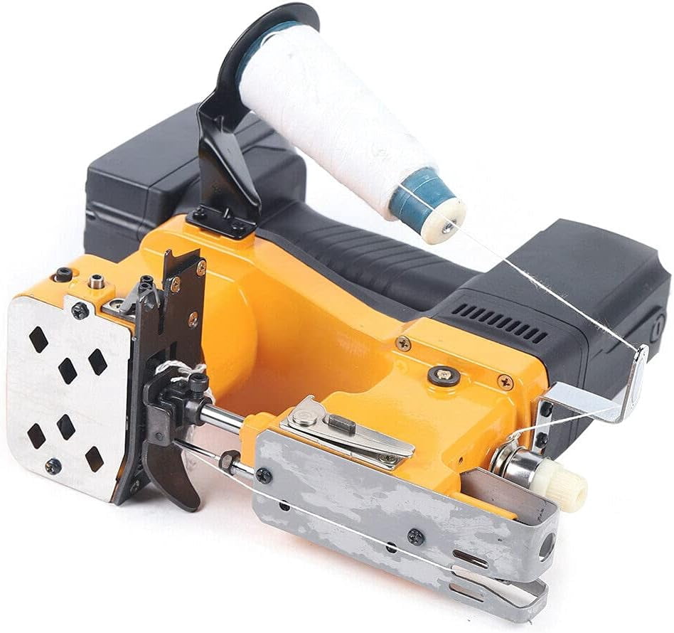 Electric Bag Sewing Machine Industrial Handheld Sewing Machine Heavy Duty Portable Electric Bag Stitching Closer Sack Seal Sewing Machine for Kraft Paper Bag, Woven Bag, Express Bag