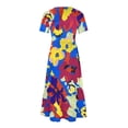thumbnail image 4 of Pisexur Robe à Manches Courtes Col Rond Mode Femme Robe Imprimée Col Rond Blouse Femme en Solde, 4 of 4