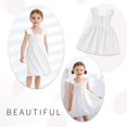 thumbnail image 3 of Vestido JEELLIGULAR 2T blanco con botones con volantes para niños pequeños, verano, 3 of 5