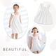 thumbnail image 3 of Vestido JEELLIGULAR 2T blanco con botones con volantes para niños pequeños, verano, 3 of 5