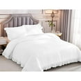 thumbnail image 2 of DNG Creations 5 Piece Vintage Ruffle Pattern Comforter Set Premium Ultra Soft 550 GSM All Season ( Full/Queen Size ) 100% Egyptian Cotton Solid White Colour, 2 of 8