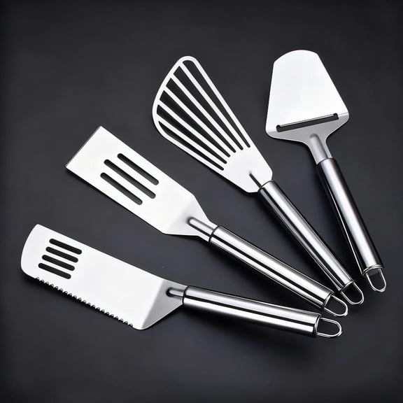 Stainless Steel Mini Metal Spatula 9.8 inch Slotted Turner for Cookies Brownies Baking and Everyday Kitchen Cooking Dishwasher
