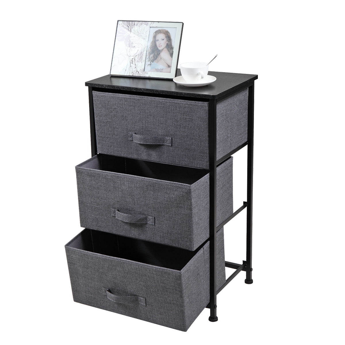 Lowestbest Multifunctional Locker Cabinet Unit, Dresser Drawer Organizer, End Table Storage Cabinet with 3 Drawers, Black Lowestbest Multifunctional Locker Cabinet Unit, Dresser Drawer Organizer, End Table Storage Cabinet with 3 Drawers, Black