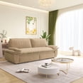 thumbnail image 2 of REHOUSING Mid-Century Modern Velvet Tufted Convertible Sleeper Sofa, Beige, 2 of 8