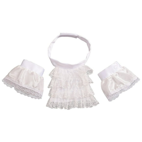 Accesorio de disfraz BLESSUME White Colonial Encaje Jabot Puffs S