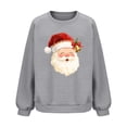 thumbnail image 4 of Hooded Sweatshirt for Women Fashion Loose Casual Christmas Printed Round Neck Long Sleeve Hoodless Sweatshirt, 4 of 7