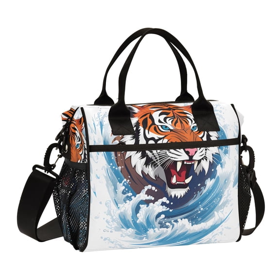 Tiger Waves Cooler Bag Lunch Bag Soft Cooler Cooling Tote Insulated Lunch Box for Adult Men Women