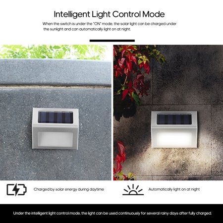 3led Solar Powered Stair Lights Wall Lamp Solar Step Light Ip65 Water Resistant Outdoor Lighting For Deck Garden Yard Walmart Canada