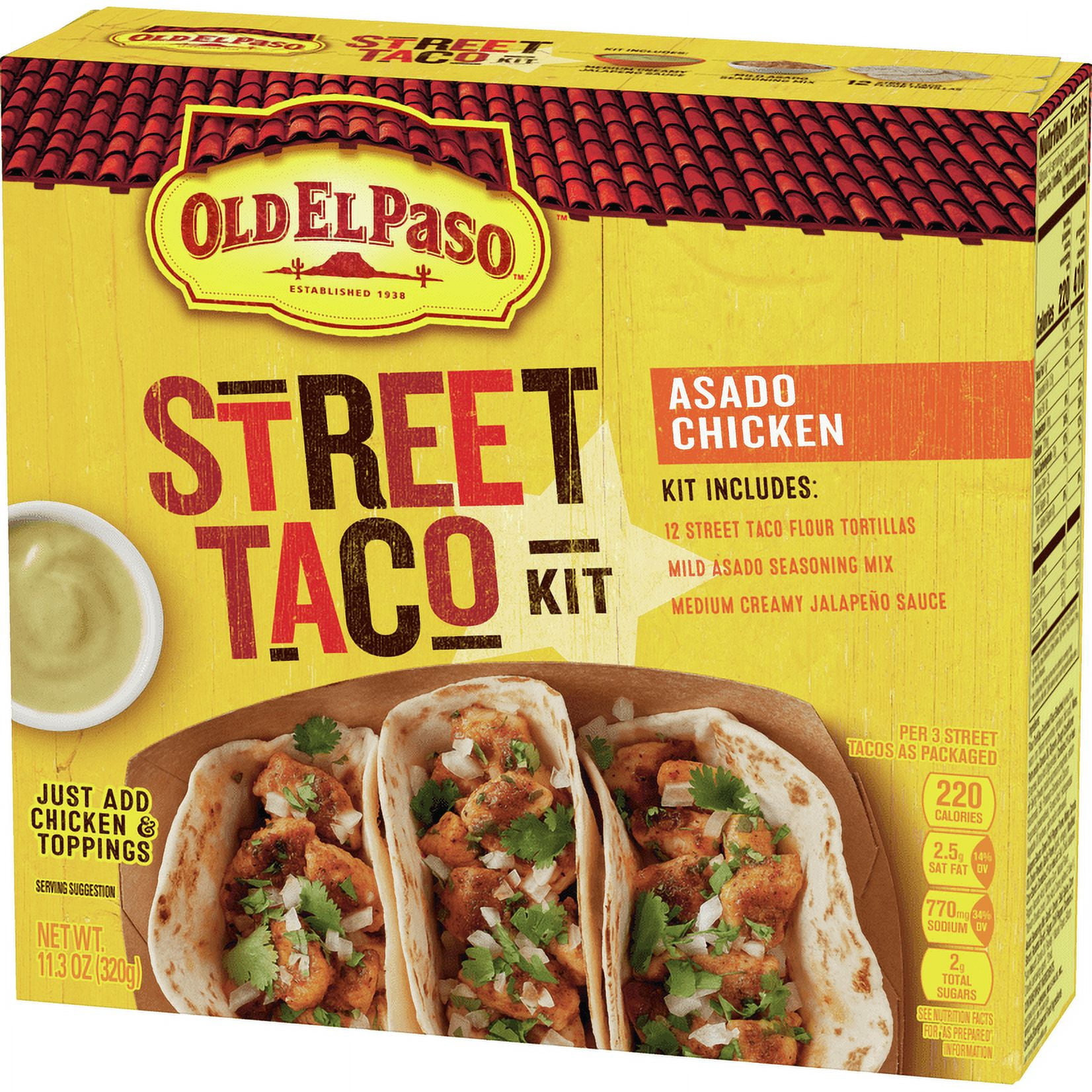 Old El Paso Street Taco Kit, Asado Chicken, 11.3oz