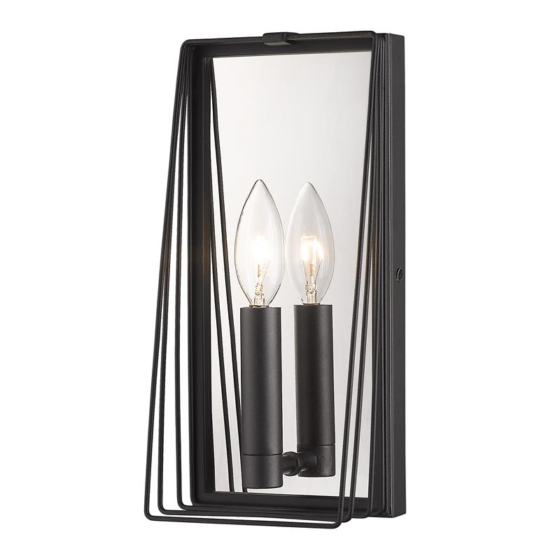 Gia 1Light Metal Wall Sconce in Black