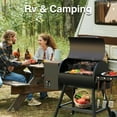 thumbnail image 6 of KingChii 456 SQ.IN Pellet Grill Smoker with Side Shelf, 8 IN 1 BBQ Grill with PID Temperature Control for Outdoor Cooking, BBQ Camping and Patio, Brown, 6 of 8