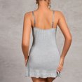 thumbnail image 4 of Tnhcen Women's Sexy Lace Trim Cotton Lace Neckline Sleep Dress - Solid Thin Straps Pajama Set with Ruffled Hem for Women S-XL | Soft Comfy Nightwear for Women | Breathable Casual Sleepwear for Ladies, 4 of 5