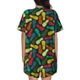 thumbnail image 6 of Fotbe Pineapple Fruit Colorful Print Pajama Set for Women 2 Piece Loungewear Short Sleeve Tops and Shorts Set Soft Sleepwear-3X-Large, 6 of 7