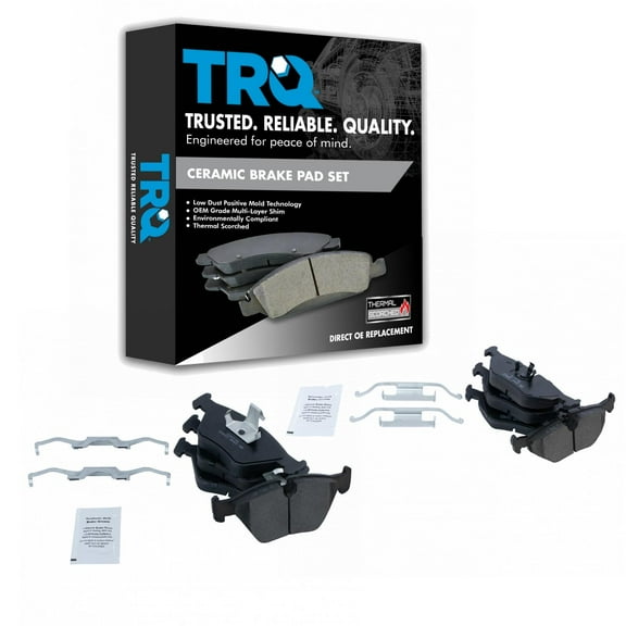 TRQ Front & Rear Ceramic Disc Brake Pad Kit for BMW 525i 528i New BFA20162
