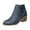Blue, variant on Women's Ankle Boots Leather Ankle Boots With Cut Out Design Low Heel Side Zipper Casual Fashion Footwear For Daily Comfort