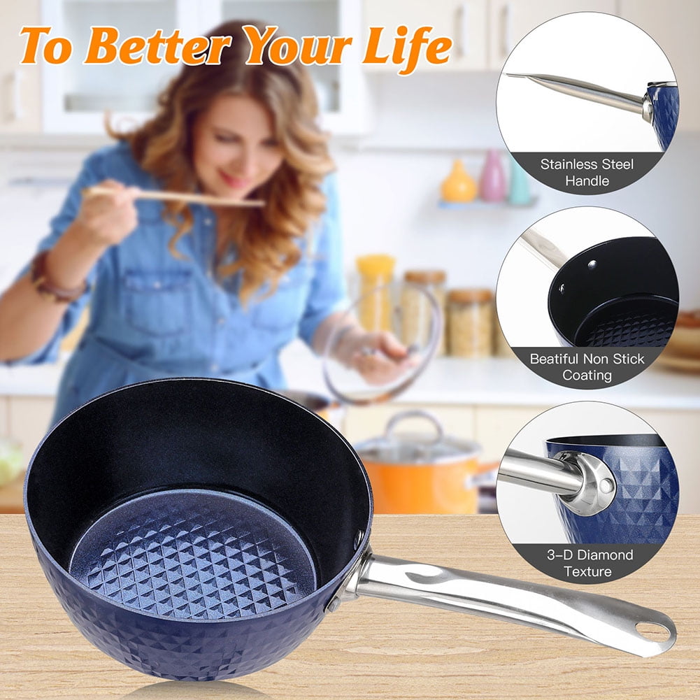 Private Jungle Induction Saucepan with Lid, 18cm/ 1.5L Milk Pan Non Stick Saucepan, Aluminum Ceramic Coating Cooking Pot - PFOA Free with Stainless Steel Handle, Suitable for All Hobs Types Private Jungle Induction Saucepan with Lid, 18cm/ 1.5L Milk Pan Non Stick Saucepan, Aluminum Ceramic Coating Cooking Pot - PFOA Free with Stainless Steel Handle, Suitable for All Hobs Types