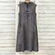 thumbnail image 2 of TaTaai Women's Loose Fit Slip Dress Solid Color Sleeveless V-Neck Linen Feel Button Front Casual Maxi Dress Summer Pocket Detail Gift, 2 of 7