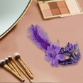 thumbnail image 4 of Unique Bargains 1 Pce Masque Demi-Visage en Plumes d'Autruche pour Fête Masquée Violet, 4 of 5
