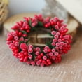 thumbnail image 4 of NWOKYZGH 1Pc Christmas Candle Wreaths Rings for Tapers Mini Christmas Red Berry Wreaths Small Artificial Beaded Berry Candle Napkin Rings for Home Wedding Xmas Holiday Table Center Decor, 4 of 6