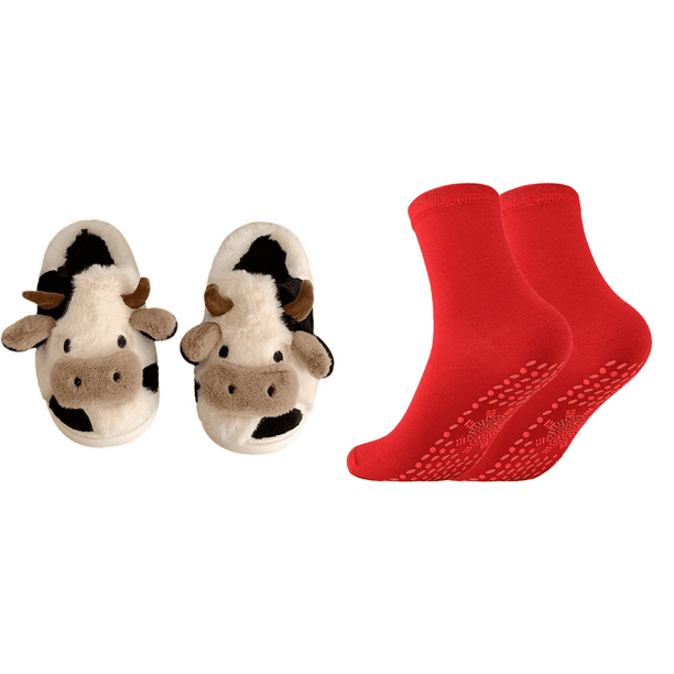 Pantuflas de animales de dibujos animados para mujer, cómodas