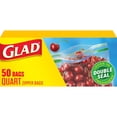 thumbnail image 1 of Glad Zipper Food Storage Plastic Bags - Quart - 50 Count (Packaging May Vary), 1 of 4
