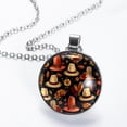 thumbnail image 2 of Thanksgiving Hat Elegant Glass Circular Pendant Necklace - Stylish Necklaces for Women, 2 of 5