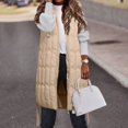 thumbnail image 2 of Youmylove Womens Coats Long Vest With Hood&Pocket Warm Gilet Thick Fleece Quilted Jacket Sleeveless Coats Stylish Over Coats, 2 of 4