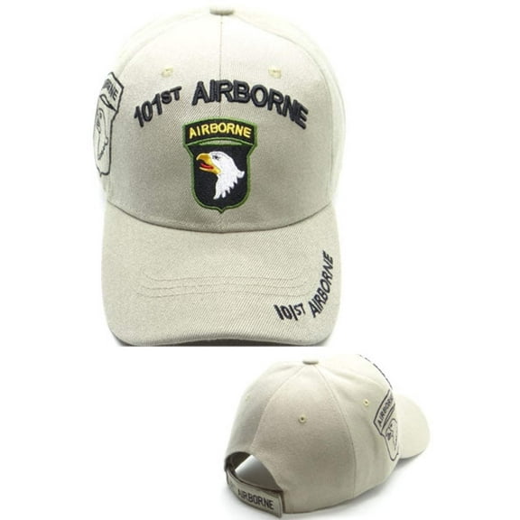 US Military 101st Airborne Screaming Eagle Khaki Adjustable Baseball Hat Cap
