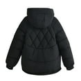 thumbnail image 5 of Gamivast Womens Quilted Jackets with Hoods Loose Full Zip Button Down Winter Coats Casual Warm Side Split Drawstring Outerwear with Pockets Solid Fashion Outfits, 5 of 5