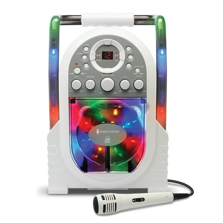 The Singing Machine SML505 Portable CD + G Karaoke System with LED Disco Lights and Wired Microphone,
